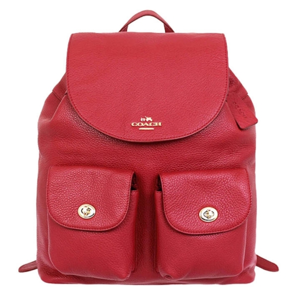 Coach Billie Leather Backpack in Classic Red - Picture 1 of 13